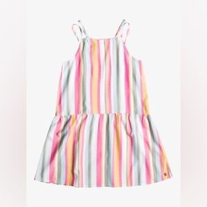Roxy Indigo Girl Striped Strappy Dress Sun Struck Stripe Size Large 12